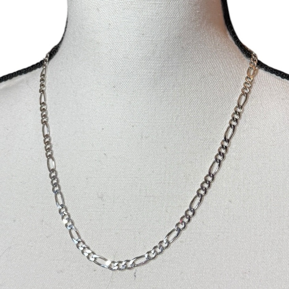 20” 925 Sterling Silver Figaro Chain Necklace